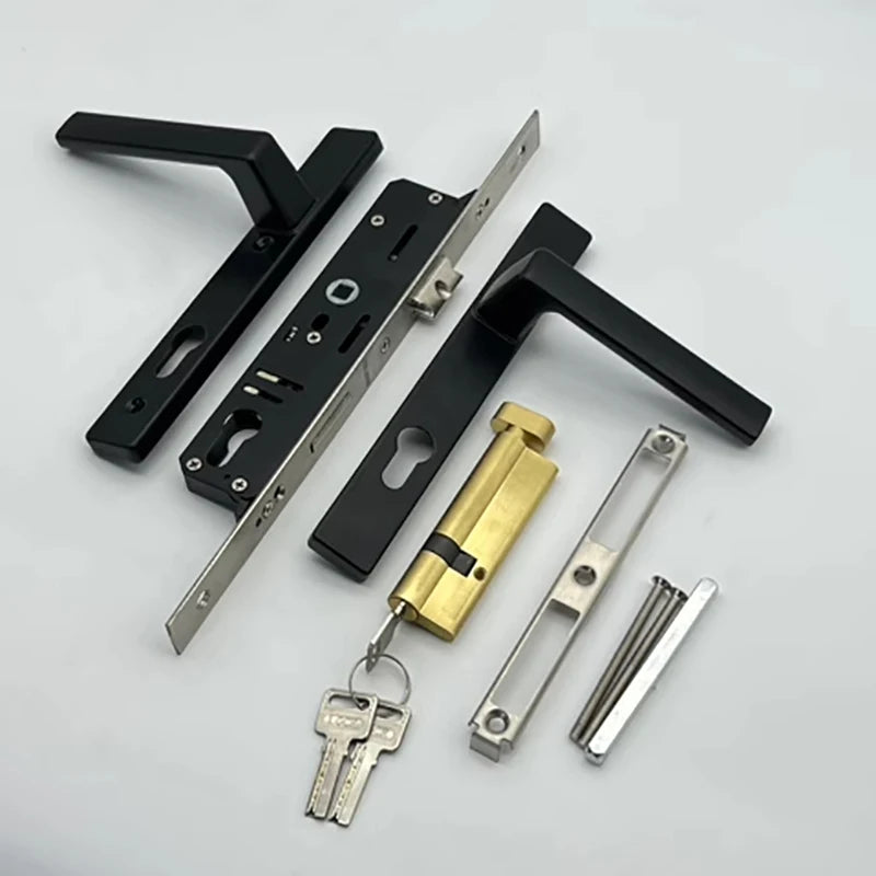 Broken Bridge 8525/9230 Series Screen Door Double Door Aluminum Alloy Black And White Gold And Silver High Low Door Lock Handle