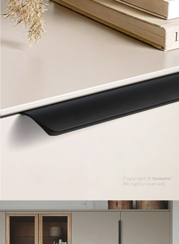 Hidden Cabinet Pulls Drawer Knobs Bedroom Door Handles Aluminum Alloy Kitchen Cupboard Door Pulls Furniture Handle Hardware