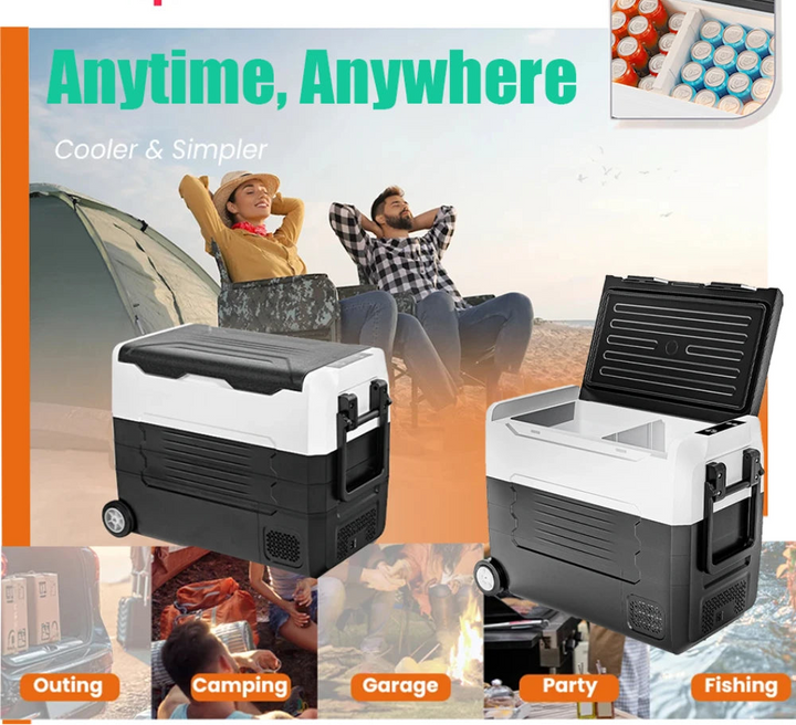 35L Portable Car Freezer Powerful Compressor Quickly Cooler Small Car Fridge Dual Zone for Home Outdoors Camping Traveling Use