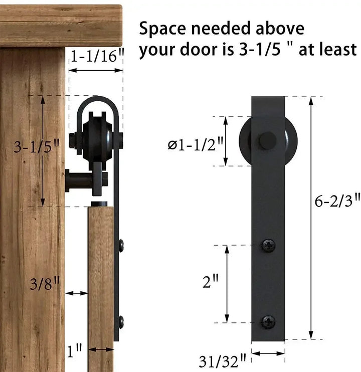 Gifsin-Sliding Door Hardware Drawer Slides Kit, Double Door TV Stands, Wardrobe Cabinets, Furniture Slide