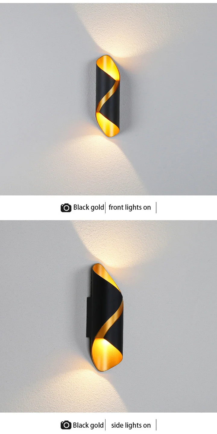 Creative Spiral Design LED Wall Light 10W Indoor Outdoor Waterproof Lamp Modern Nordic Terrace Corridor Courtyard Decor Lights