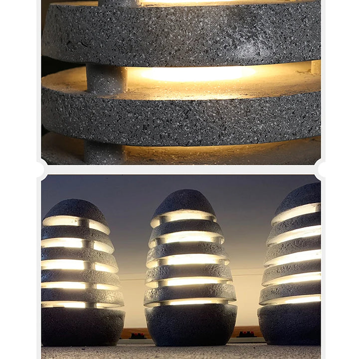 Japanese Style Zen Temple Outdoor Simulation Egg Light Garden Villa Courtyard Outdoor Waterproof Lamp Landscape Led Lawn Lamp