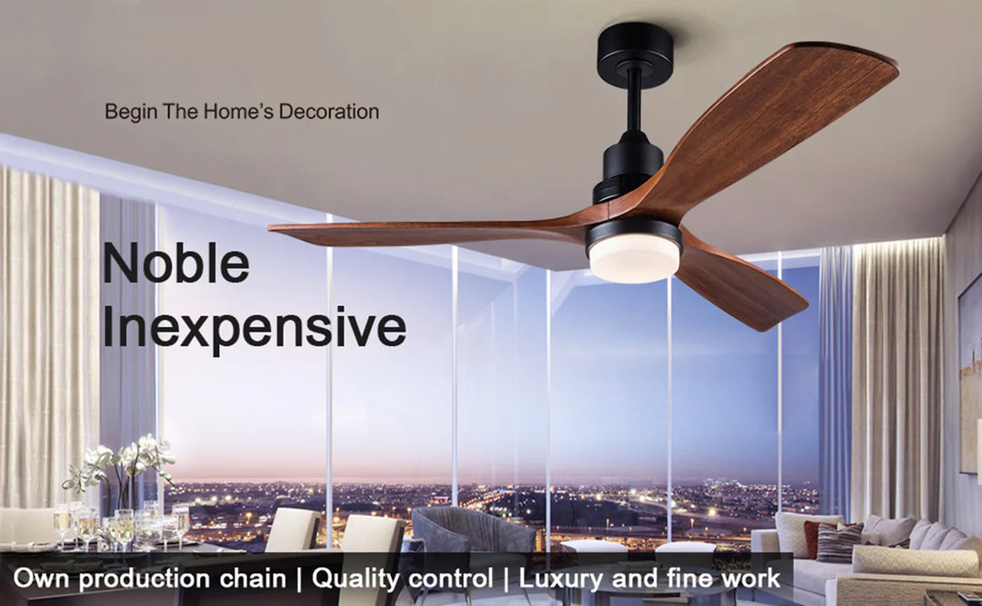 Industrial Ceiling Fans with Lights Remote Control Indoor Outdoor Wood Ceiling Fan with 3 Blade for Patio Living Room Bedroom