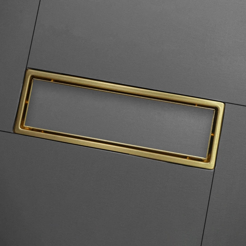 Brushed Rose Gold 10cm*30cm Tile Invisible Embedded Grid Bathroom Shower Insect-Proof Deodorant Floor Drain Square Floor Drain