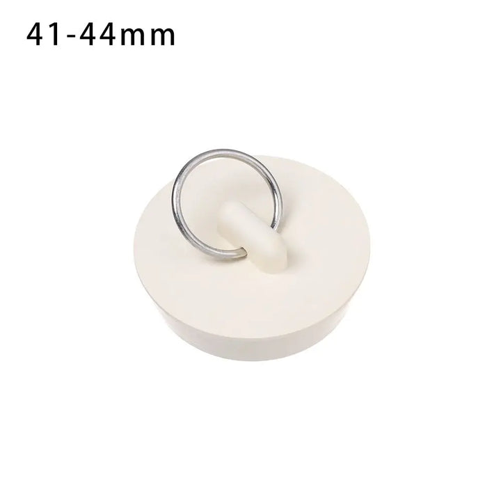 Kitchen Bathroom Water Sink Plug with Hanging Ring Round Rubber Bathtub Stopper Durable White Leakage-proof Sewer Drain Cover