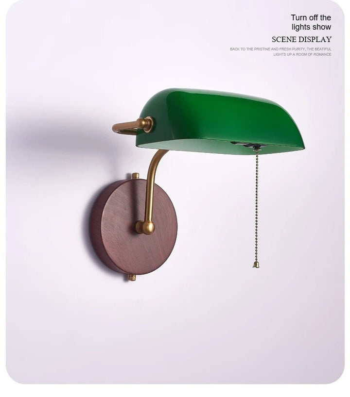 Retro Wall Lamp Entrance Courtyard Entrance Living Room Corridor Hotel Green Glass Cover Atmosphere Sconce