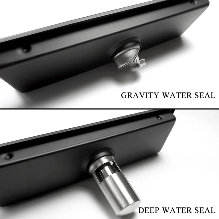 Brushed Rose Gold 10cm*30cm Tile Invisible Embedded Grid Bathroom Shower Insect-Proof Deodorant Floor Drain Square Floor Drain