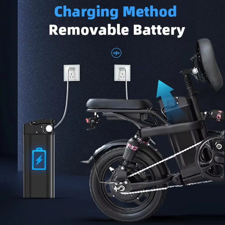 DEEPOWER K300 Electric Bike 400W 48V 30AH Adult Folding Electric Bicycle With Basket Mini Ebike for Urban Commuter Man Woman