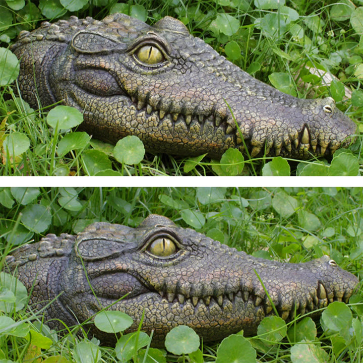 Crocodiles Head Decoy For Pool,Resin For Swimming Pool And Pond,Deterrent Ducks,Outdoor Garden Pond Decor