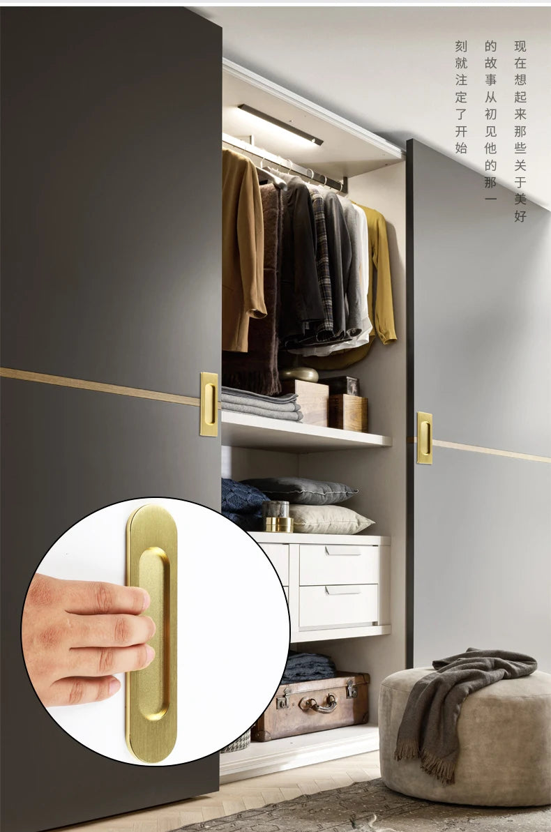 BON Paste sliding door handle kitchen door barn door aluminum door glass sliding door without punching sliding door fastener