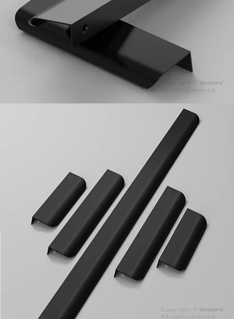 Hidden Cabinet Pulls Drawer Knobs Bedroom Door Handles Aluminum Alloy Kitchen Cupboard Door Pulls Furniture Handle Hardware