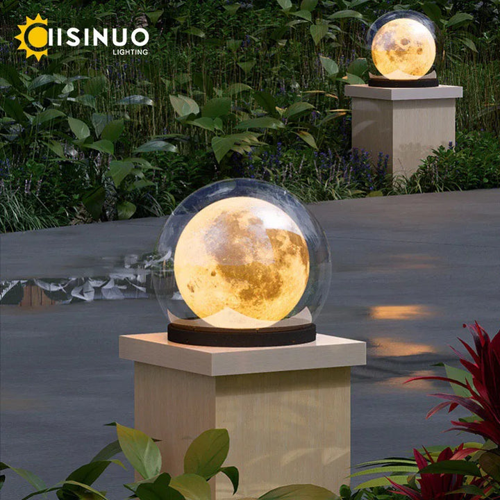 Creative Moon Pillar Lights Outdoor Waterproof LED Round Landscape  Garden, Courtyard Villa Lighting Fixture