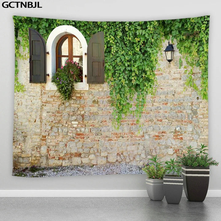 Landscape Wall Hanging Tapestry Ltaly Rural Small Town Street Architecture Retro Style Background Decor Hippie Bedroom Blanket