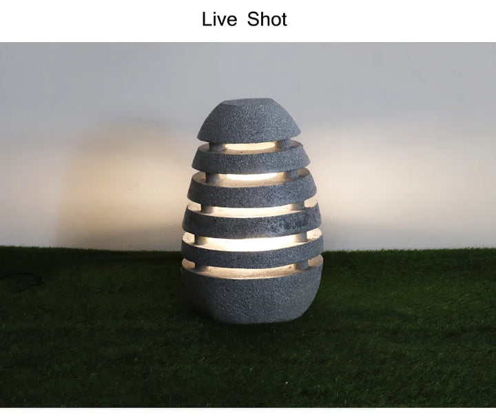Japanese Style Zen Temple Outdoor Simulation Egg Light Garden Villa Courtyard Outdoor Waterproof Lamp Landscape Led Lawn Lamp