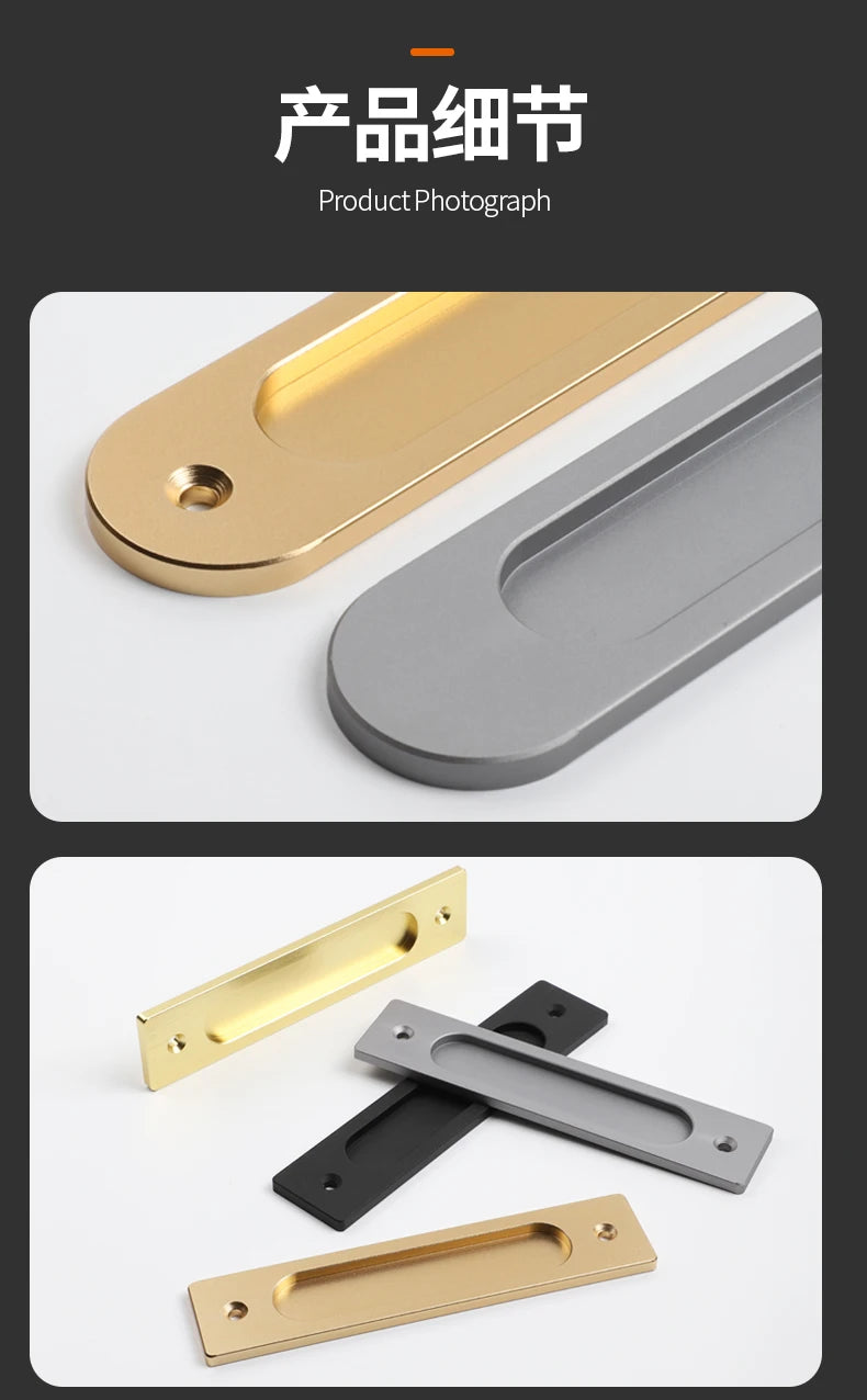 BON Paste sliding door handle kitchen door barn door aluminum door glass sliding door without punching sliding door fastener