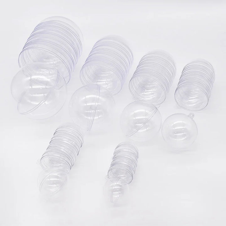 4-10CM Christmas Transparent Ball Plastic Fillable Bauble Xmas Tree Hanging Ornaments Decoration