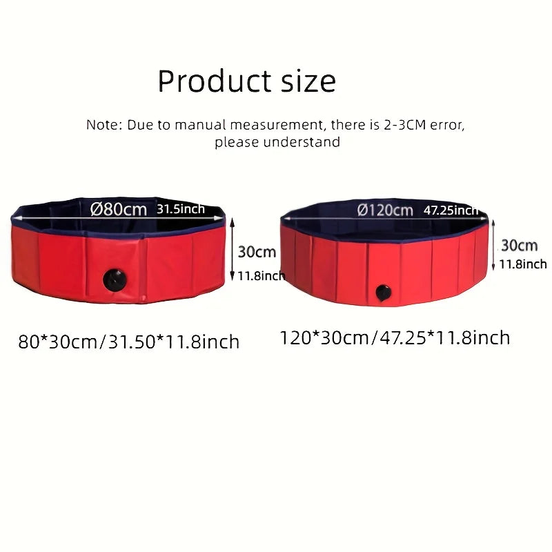 Foldable Pet Bathing Pool Dog Swimming Cat Sand Play Bath Tub Non-Inflatable Paddling Pool