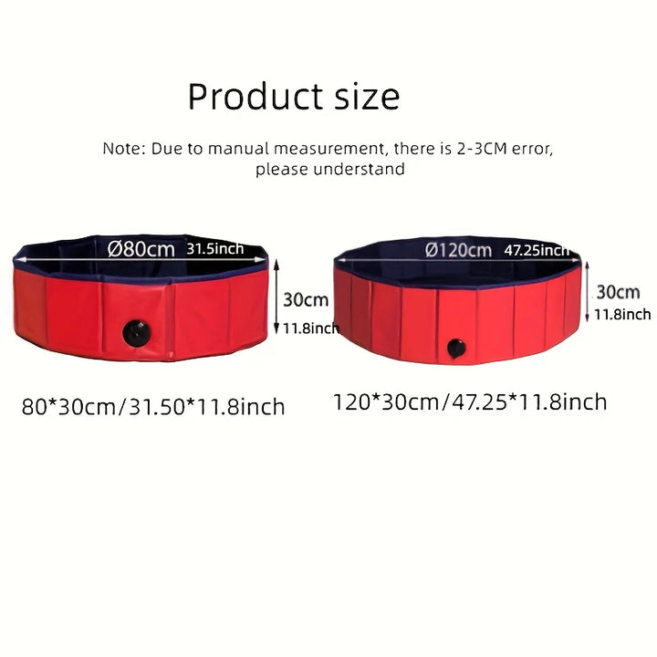 Foldable Pet Bathing Pool Dog Swimming Cat Sand Play Bath Tub Non-Inflatable Paddling Pool