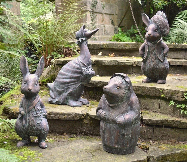 1PC Alice in Wonderland Figurines Rabbit Hedgehog Water Duck Resin Craft Ornaments  Garden  Decor