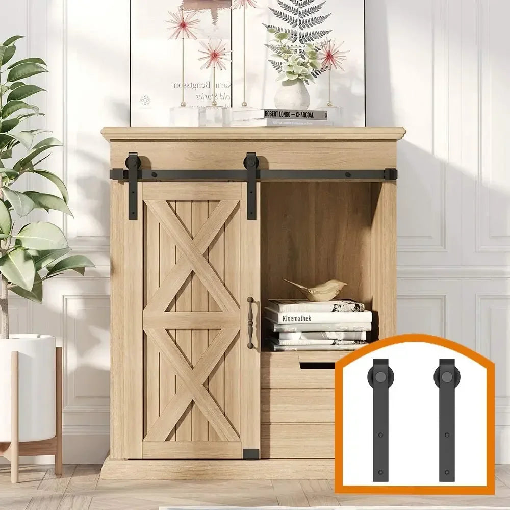 Gifsin-Sliding Door Hardware Drawer Slides Kit, Double Door TV Stands, Wardrobe Cabinets, Furniture Slide