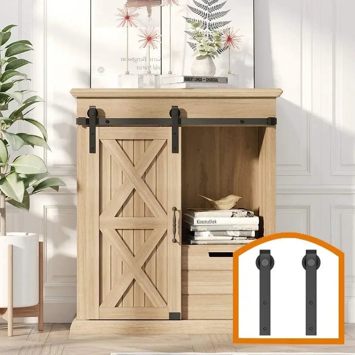 Gifsin-Sliding Door Hardware Drawer Slides Kit, Double Door TV Stands, Wardrobe Cabinets, Furniture Slide