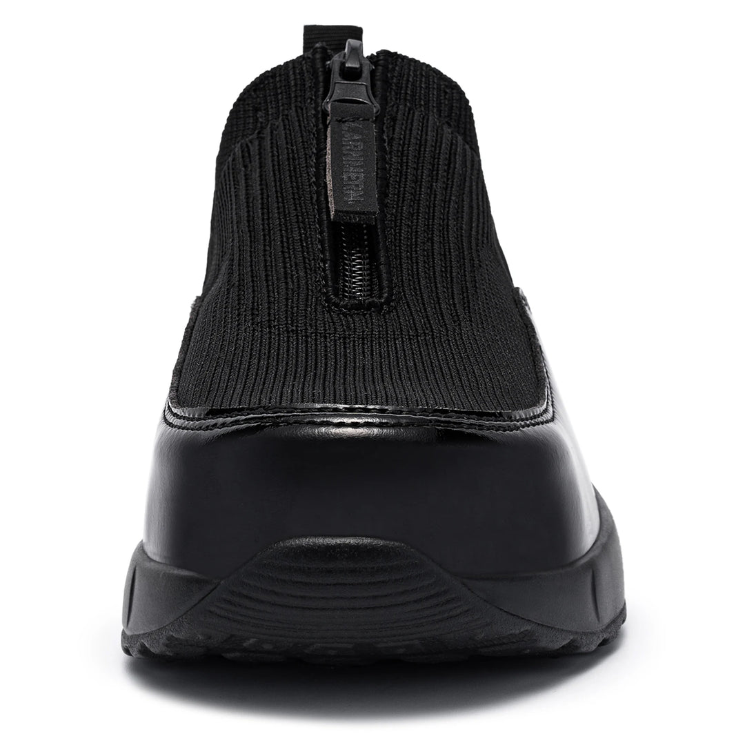 LARNMERN Steel Toe Shoes for Women Air Cushion Lightweight Work Shoes Slip On Safety Sneakers Comfortable