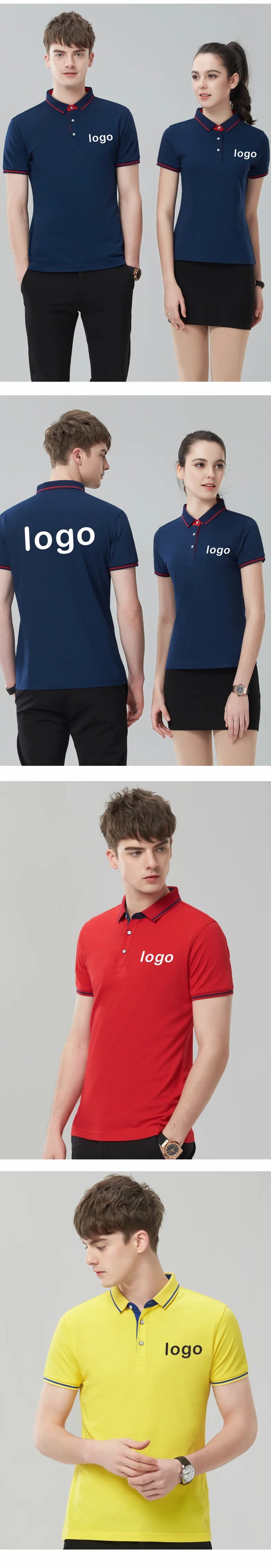 Custom Logo Summer Polo Shirt Short Sleeve Eye Catching Embroidered Text DIY Pattern for Shirt