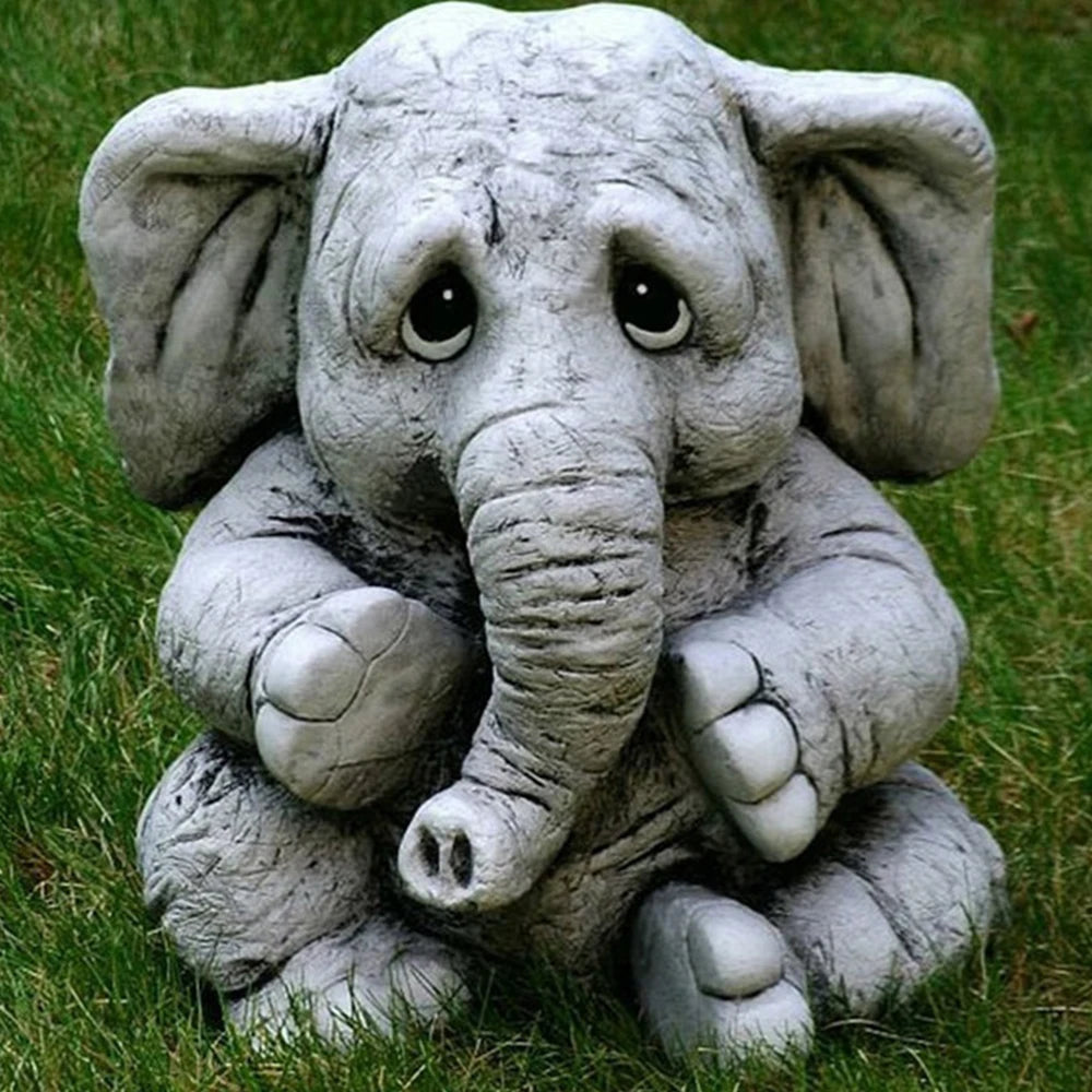 Garden Elephant Statues Outdoor Lightweight Cute Creative Ornament