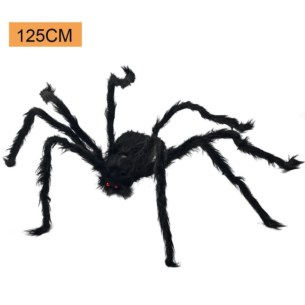 Large Black Spider for Halloween, giant spider decoration, professional accessories, for outdoor yard, scary decoration