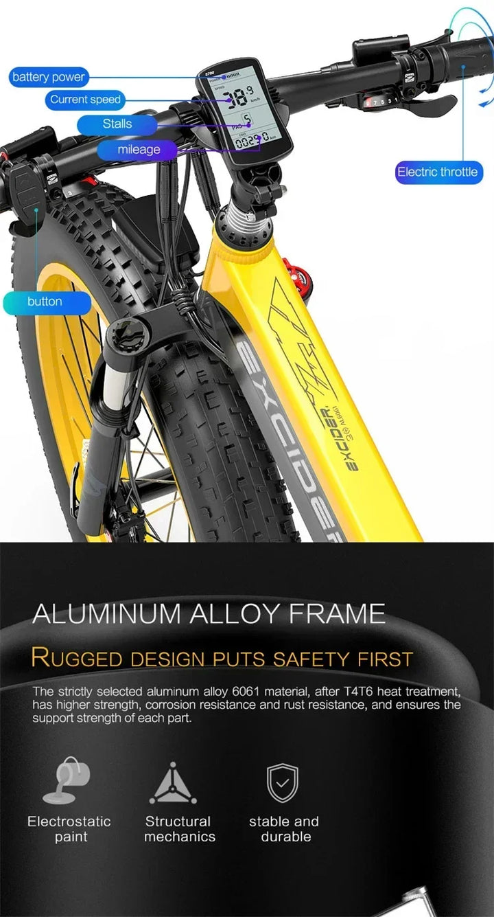 Ebike XT750 PLUS Adult 1000w48v17.5ah Battery Electric Bicycle 26 inch fat Tire Mountain Off road Electric Bicycle