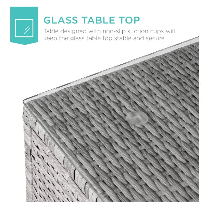 Contemporary Outdoor Garden Pe Rattan Wicker Sofa Furniture Set Of 9 Pieces