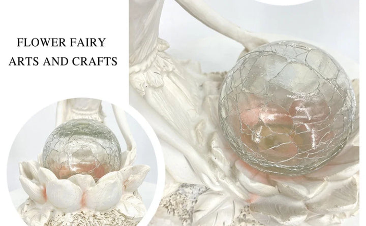 Fairy Garden Statue Solar Garden Decor Fairy Statue Outdoor with Glass Ball  Waterproof Outdoor Decor Suitable for Yard