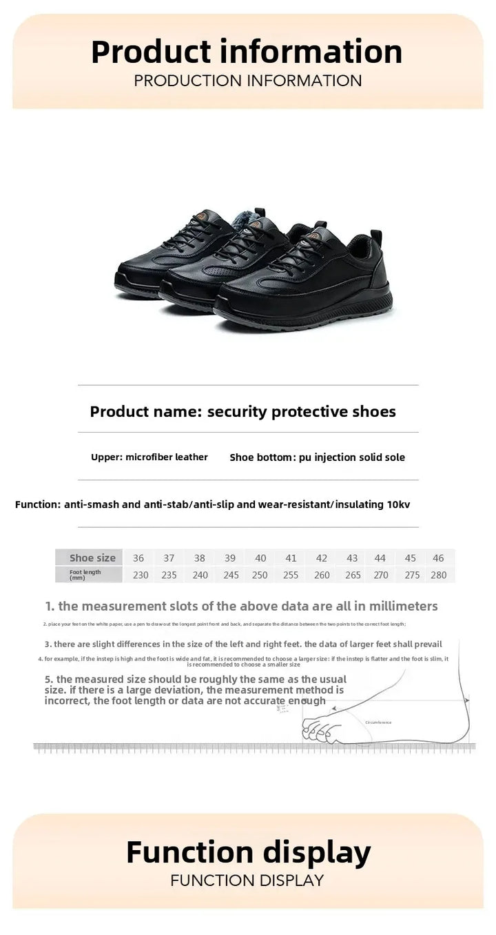 Electrician's Breathable Lightweight Insulated Shoes Men's Protective Work Shoes Anti-penetration Waterproof Non-slip Cotton Sho