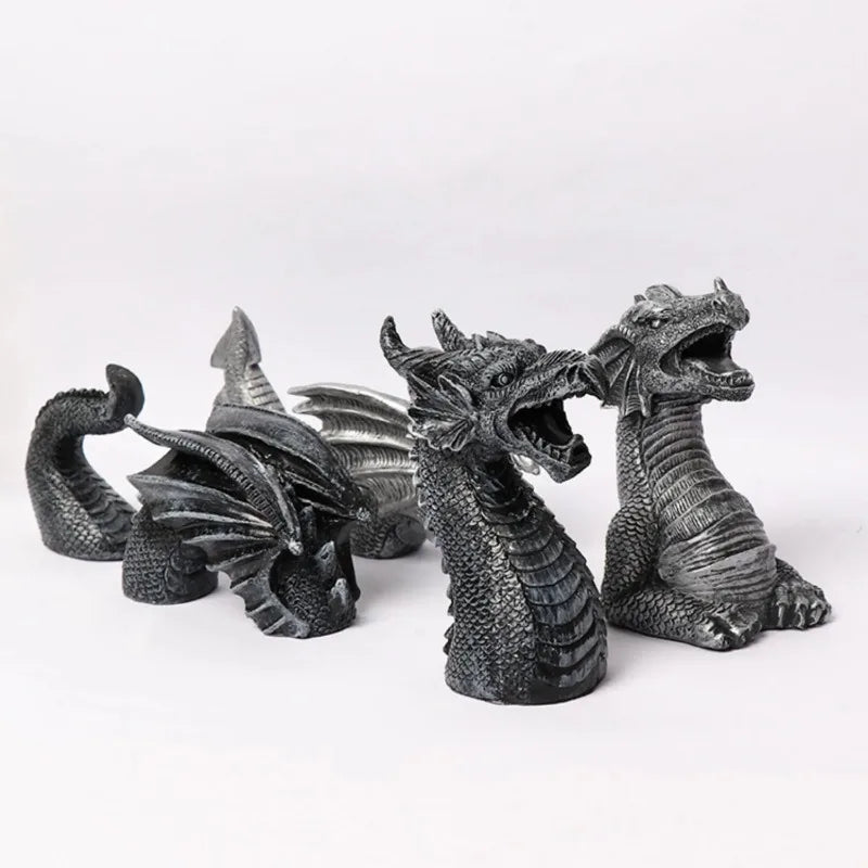 Dragon Resin Lawn Sculpture Gothic Fantasy Character Art Garden