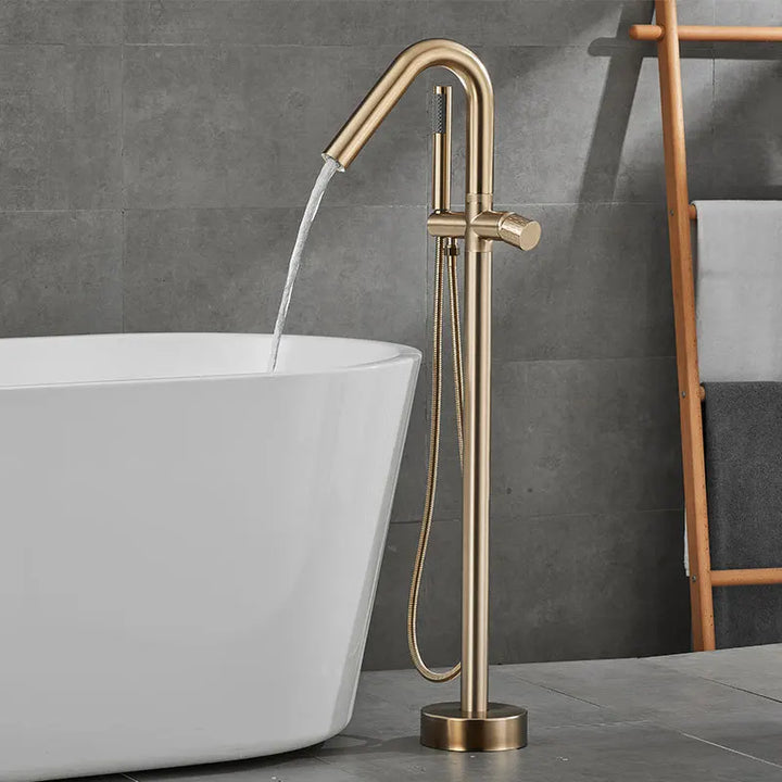 KEMAIDI Floor Mounted Tub Filler Faucets Freestanding Bathtub Faucet Tub Bath Stand Alone Tub Shower Faucets w/ Handheld Sprayer