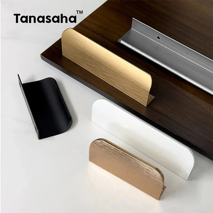 Hidden Cabinet Pulls Drawer Knobs Bedroom Door Handles Aluminum Alloy Kitchen Cupboard Door Pulls Furniture Handle Hardware