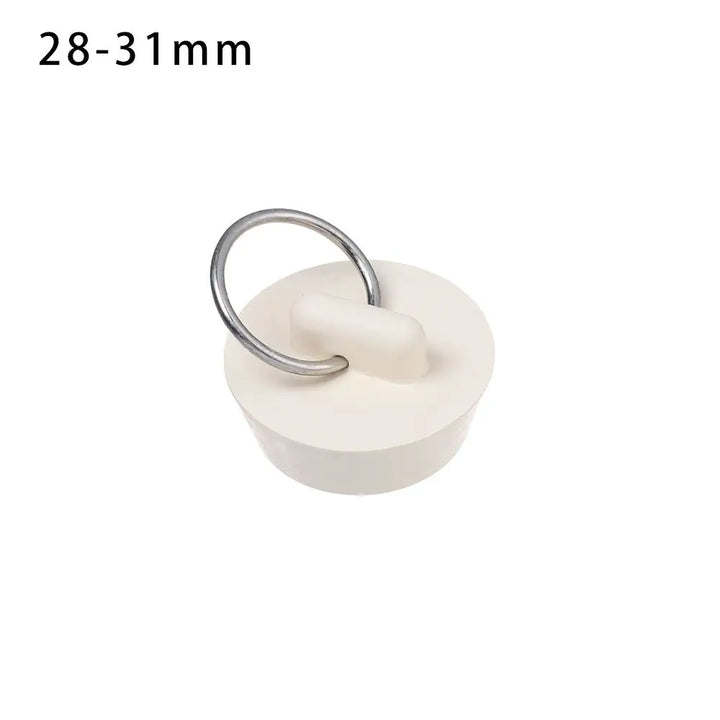 Kitchen Bathroom Water Sink Plug with Hanging Ring Round Rubber Bathtub Stopper Durable White Leakage-proof Sewer Drain Cover