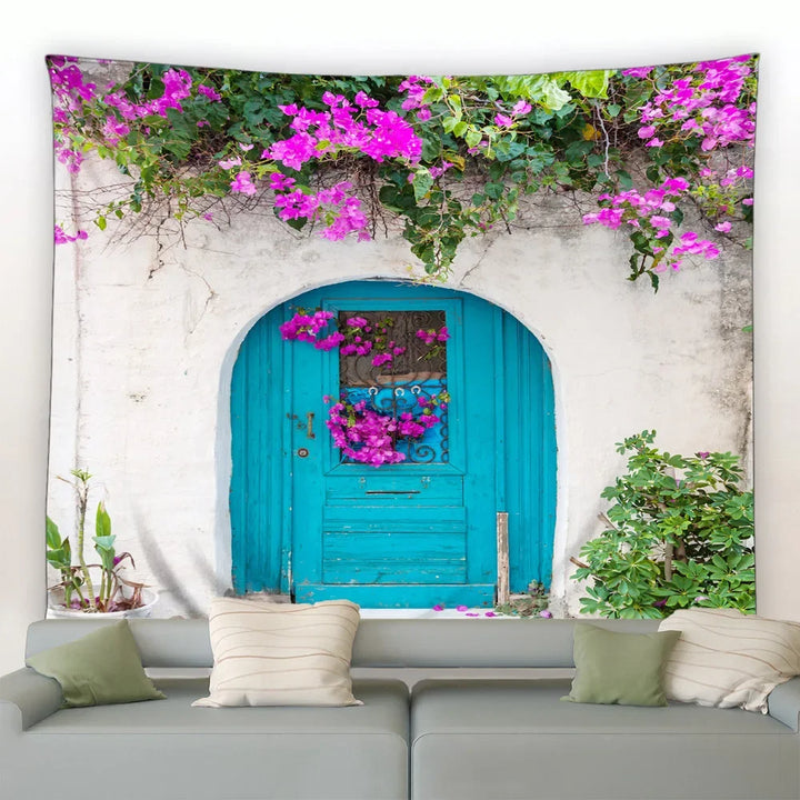 Landscape Wall Hanging Tapestry Ltaly Rural Small Town Street Architecture Retro Style Background Decor Hippie Bedroom Blanket