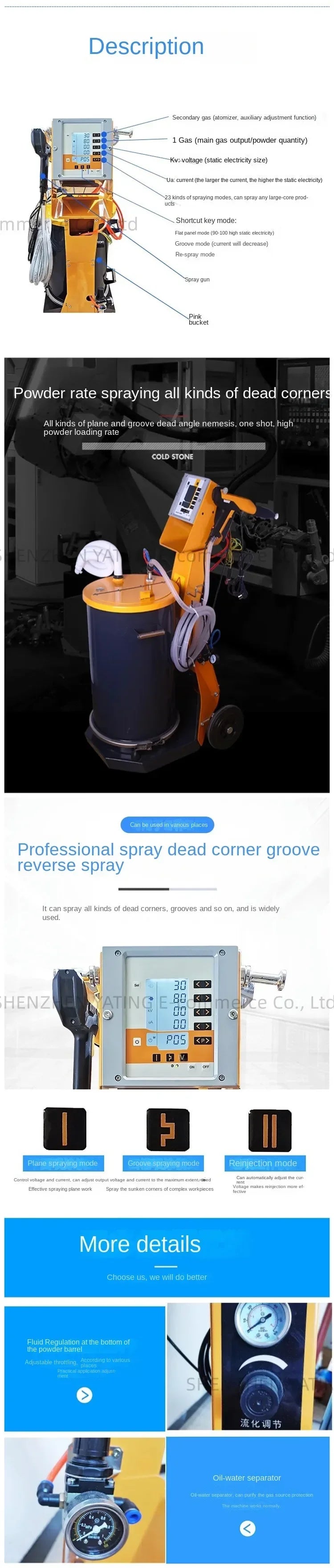 New Electrostatic Spraying Machine Powder Spraying Machine Generator Electrostatic Spraying Powder Gun