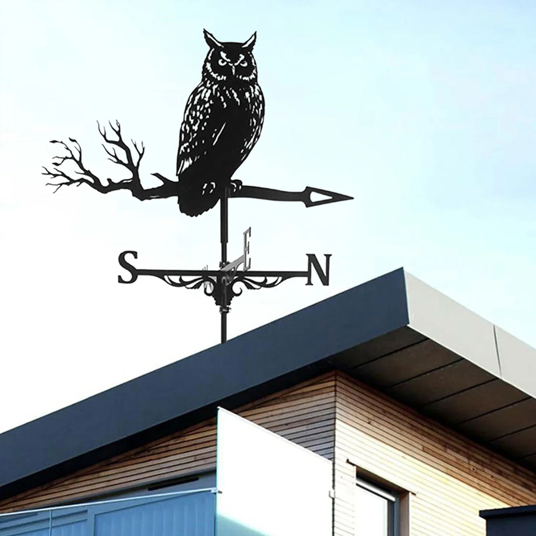 Owl Vane, Simulation Art, Home Decoration, Garden Outdoor Roof Vane, Simulation Animal, Garden Farm Sign Display, New, Iron Art