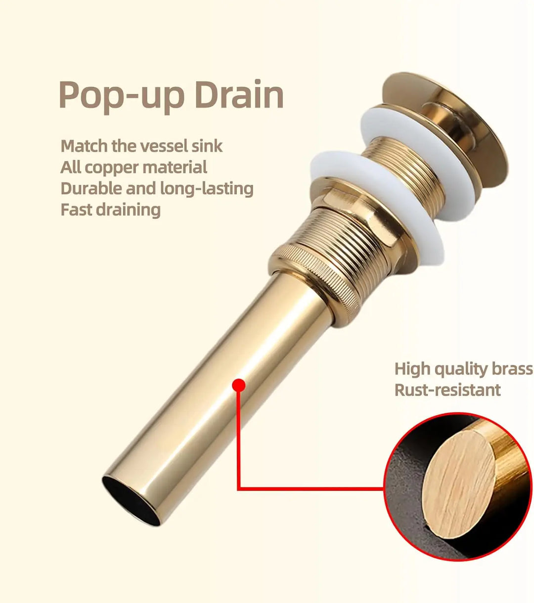 KEMAIDI Bathroom Vessel Sink 16 Inch Gold Ceramic Sink Bowl With Faucet Oval