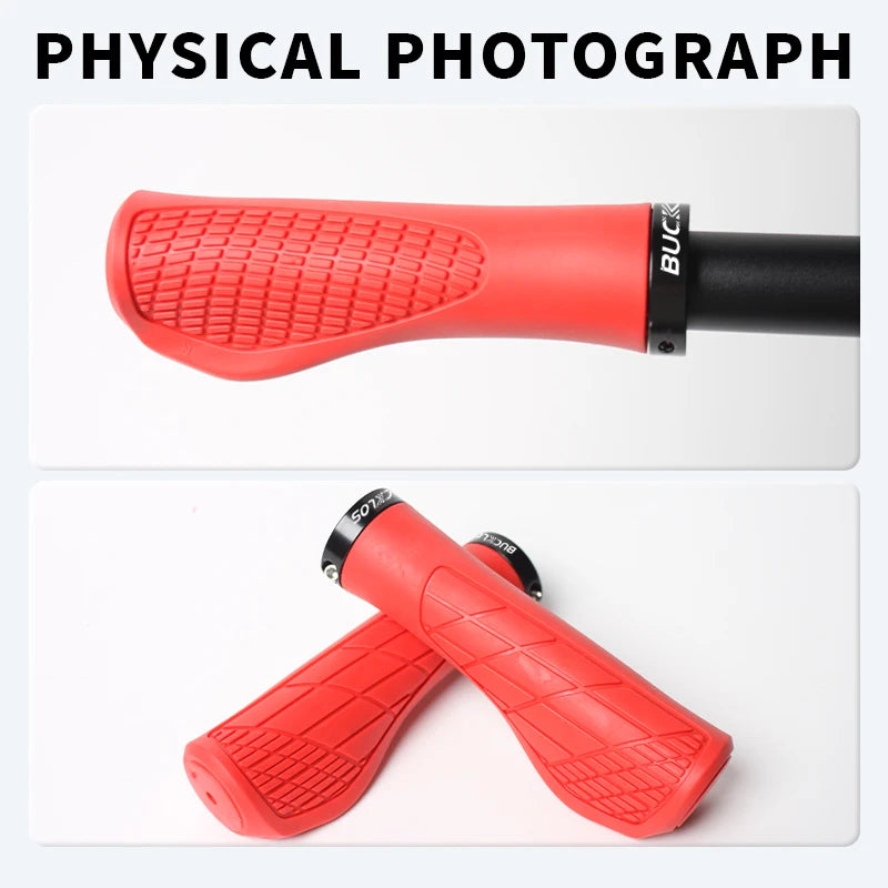 BUCKLOS Bicycle Handlebar Grip Ergonomic Lock on Bike Handle Cover Shock-absorbing Cycling Handles Bar Soft Mtb Grips