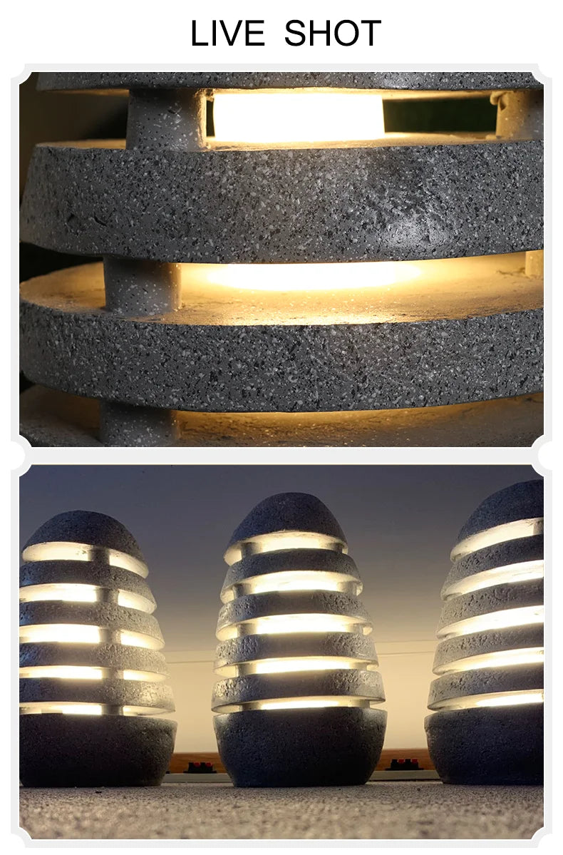 Japanese Style Zen Temple Outdoor Simulation Egg Light Garden Villa Courtyard Outdoor Waterproof Lamp Landscape Led Lawn Lamp