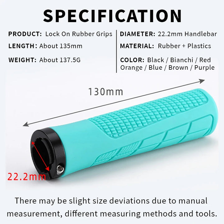 BUCKLOS Bicycle Handlebar Grip Ergonomic Lock on Bike Handle Cover Shock-absorbing Cycling Handles Bar Soft Mtb Grips