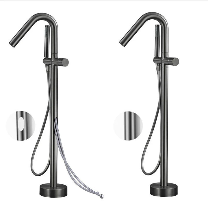 KEMAIDI Floor Mounted Tub Filler Faucets Freestanding Bathtub Faucet Tub Bath Stand Alone Tub Shower Faucets w/ Handheld Sprayer