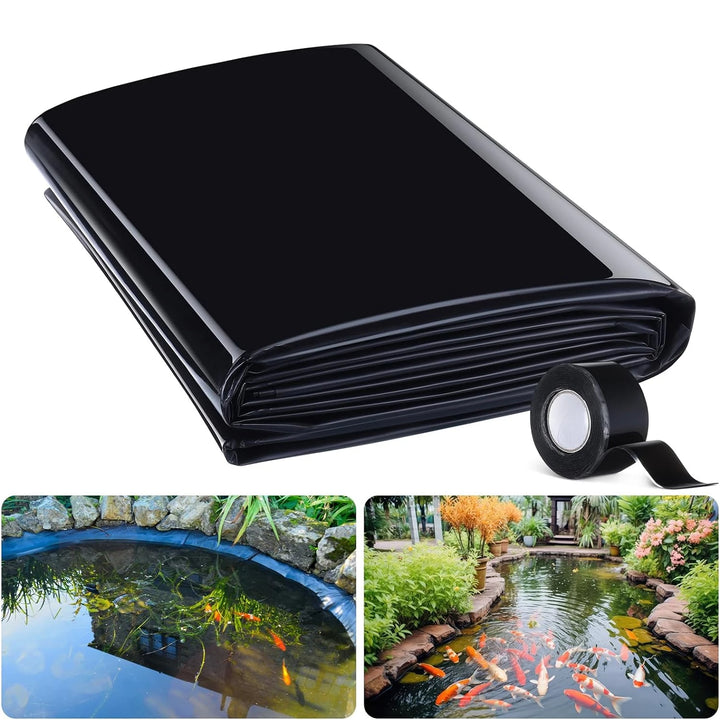 HDPE Pond Liners 20 Mil UV Resistant Easy Cutting, Pond Liner for Natural Looking Ponds, Waterfall, Koi Pondsand Water Garden