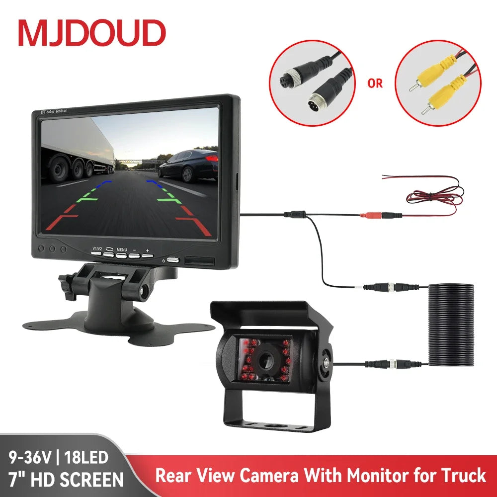 thumbnail image 2 of Pathson 7 Inch LCD Monitor & Dual IR Reversing Camera Kit For Bus/Truck – Complete Rear View System 2 of 14