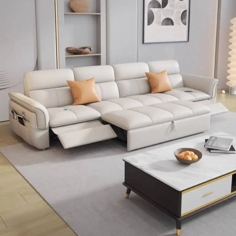Cozy Genuine Leather Sofa Modern Designer Electric Reclining Lounge Sofa