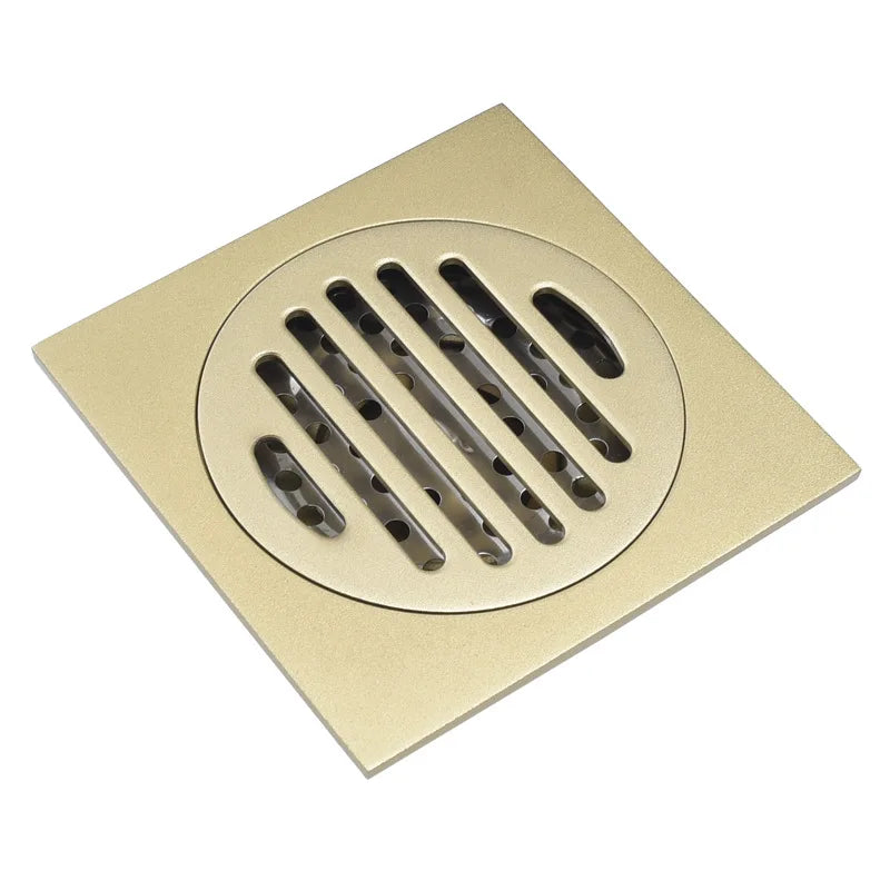 Brass Matte Black Square Style rolse gold Floor Drainer gold Waste drain Bathroom brushed nickel Shower Drain DR087
