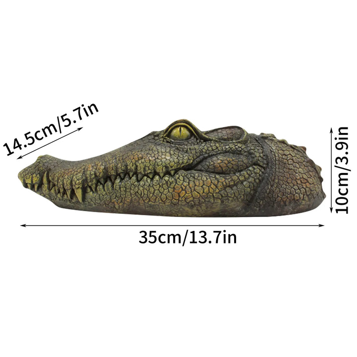 Crocodiles Head Decoy For Pool,Resin For Swimming Pool And Pond,Deterrent Ducks,Outdoor Garden Pond Decor